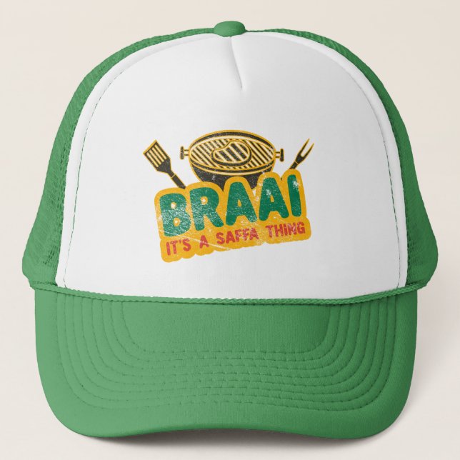 Braai It's a Saffa Thing - South African GRILLEN G Truckerkappe (Vorderseite)