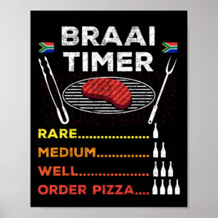 Braai Timer African GRILLEN Funny Poster