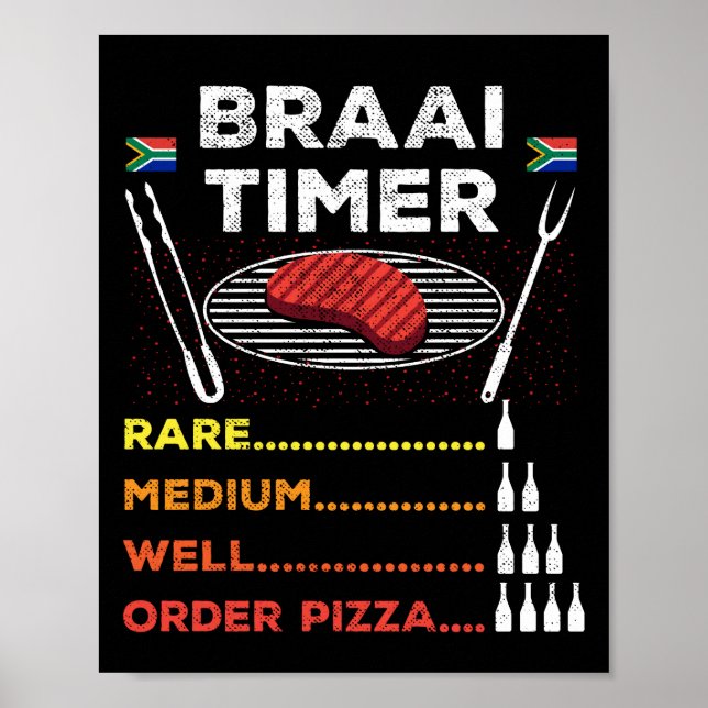 Braai Timer African GRILLEN Funny Poster (Vorne)
