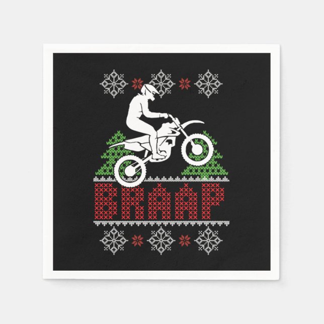 Braap Uggli Weihnachtsmotocross Motorrad Xmas Gif Serviette (Vorderseite)