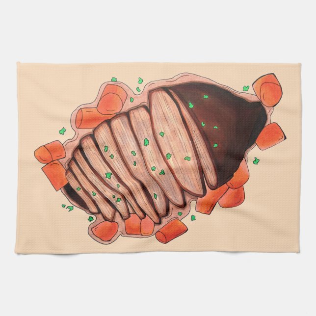 Brac Beef Brisket Jüdische Küche Geschirrtuch (Horizontal)