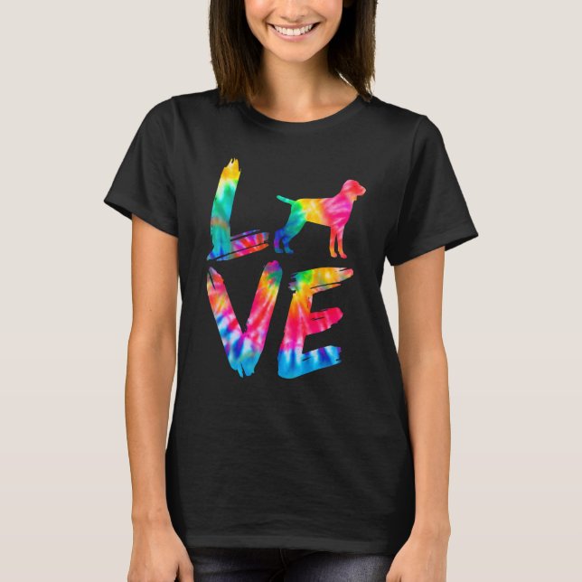 Bracco Italiano Gefärbte Krawatte Liebe Dog Mama V T-Shirt (Vorderseite)