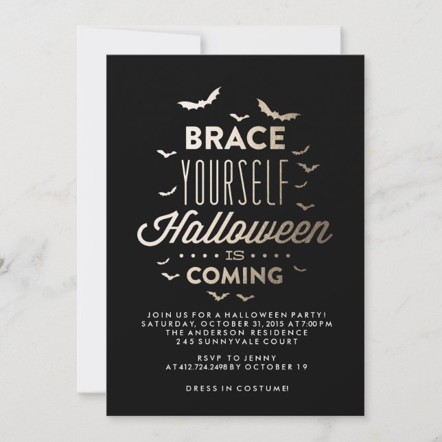BRACE YOURSELF HALLOWEEN Halloween-Party Einladung (Vorderseite)