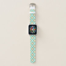 Gold & Turquoise Chic Ikat Motif