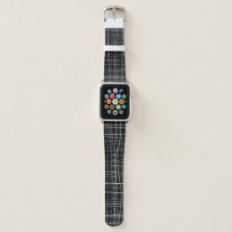 Bracelet Apple Watch Lignes blanches en noir