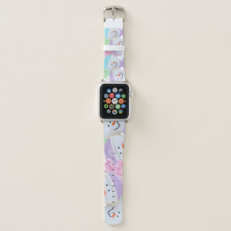 Bracelet Apple Watch Noël de la mange de neige Pastel