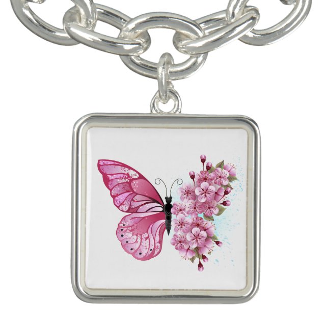 Bracelet Avec Breloques Flower Butterfly (Design)