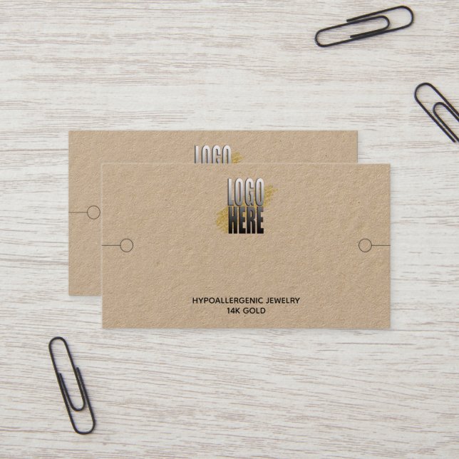 Bracelet avec logo Carte de visite Kraft (Devant/Arrière en situation)