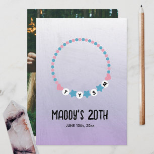 Bracelet d'amitié TYSM Anniversaire Merci Violet