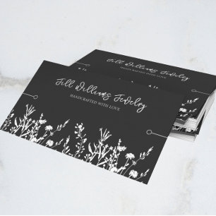 Bracelet Display Card • Monochrome Wildflowers 