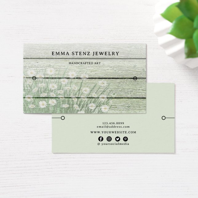 Bracelet Display Card ・ Rustikale Holzblume (Schreibtisch)