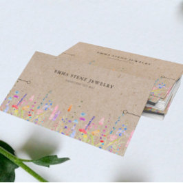 Bracelet Display Card ・ Rustikale Kraft-Wildblumen