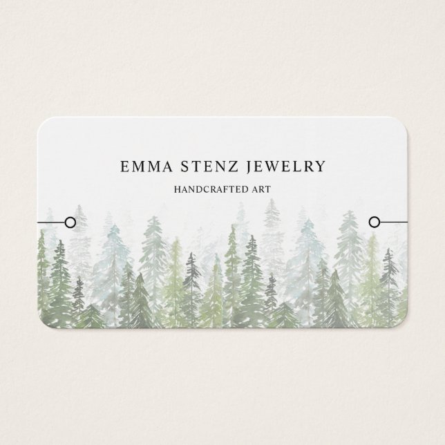 Bracelet Display Card • Watercolor Pine Woods (Devant)