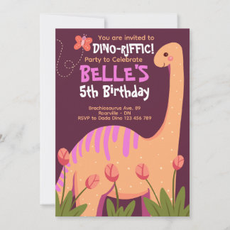 Brachiosaurus Dino Invitation d'anniversaire