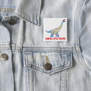 Brachiosaurus Dinosaur Funny Festive ironischer Sl Button