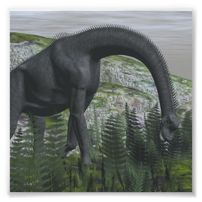 Brachiosaurus dinosaurier frische Farn - 3D render Fotodruck (Vorne)