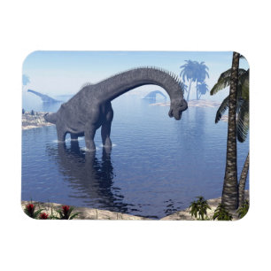 Brachiosaurusdinosaurier im Wasser - 3D übertrage Magnet