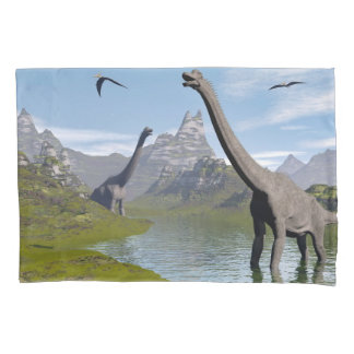 Brachiosaurusdinosaurier im Wasser - 3D übertragen Kissenbezug