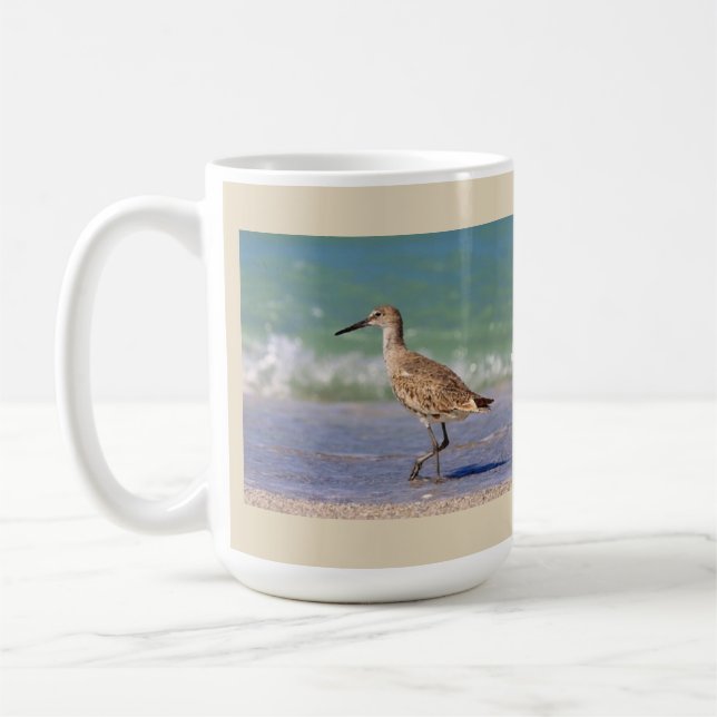 Brachvogel-Vogel auf der Küstenlinie-Kaffee-Tasse Kaffeetasse (Links)