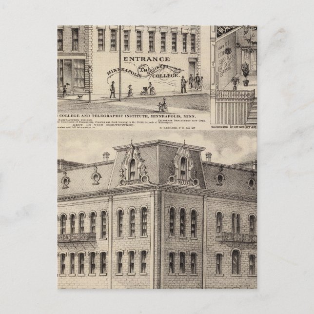 Brackett's Block, Minnesota Postkarte (Vorderseite)