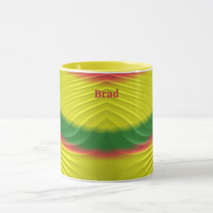 BRAD ~ Hellrotes, grünes Fraktal ~ Tasse
