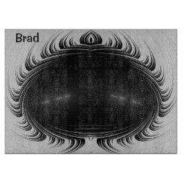 BRAD ~ Schwarz-weißes originales Fraktal Schneidebrett
