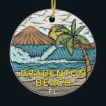 Bradenton Beach Florida Vintag Art Keramik Ornament<br><div class="desc">Bradenton Beach handgezeichnete Abbildung mit Bergen und Meereswellen im Hintergrund. Ideal für jeden,  der Lieben hat,  den Strand von Bradenton zu besuchen.</div>