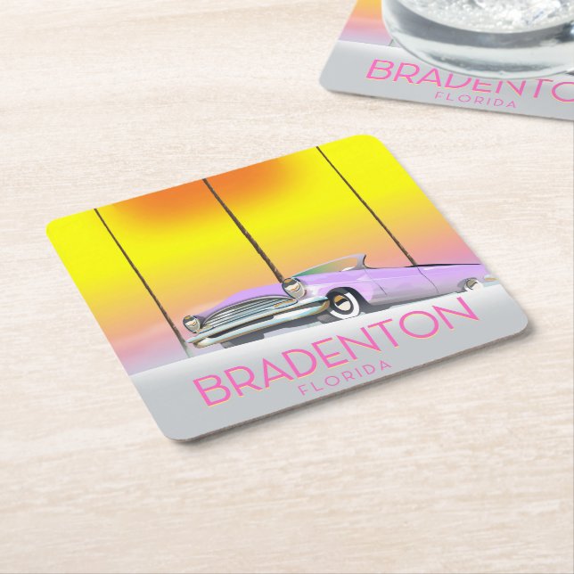 Bradenton Florida Classic Reiseplakat Rechteckiger Pappuntersetzer (angewinkelt)