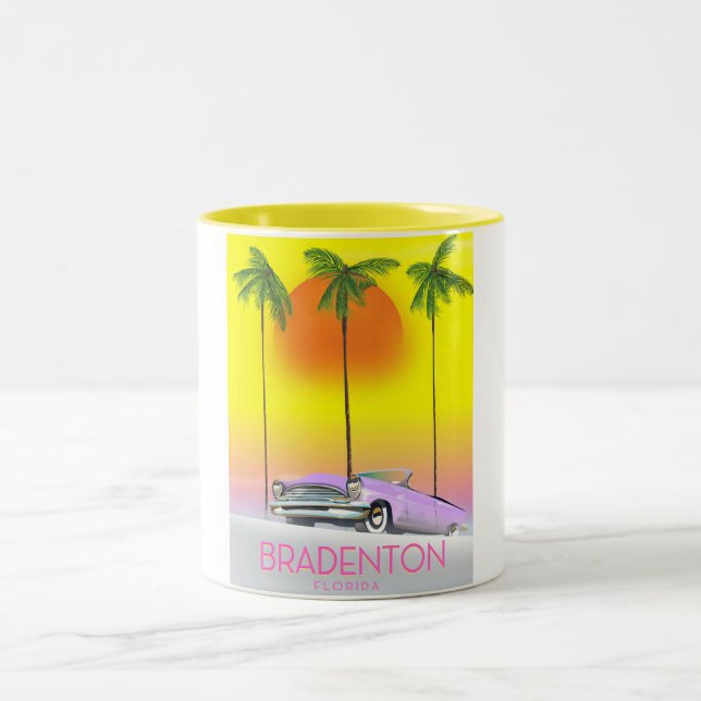 Bradenton Florida Classic Reiseplakat Zweifarbige Tasse (Mittel)