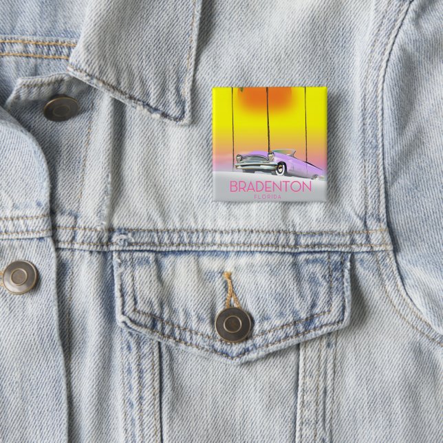 Bradenton Florida Oldtimer-Reiseposter Button (Beispiel)