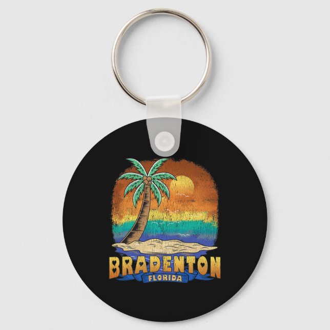Bradenton Florida Vintag Distressed Souvenir Schlüsselanhänger (Vorderseite)