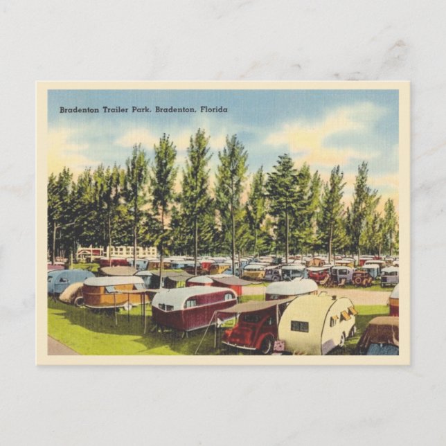 Bradenton Florida Vintager Anhängerpark Postkarte (Vorderseite)
