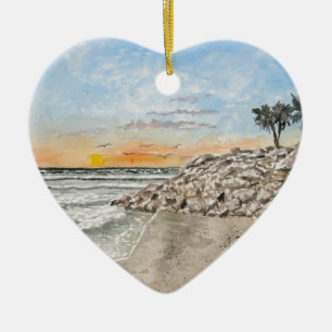 Bradenton Strand-Florida-Sonnenuntergang Keramikornament