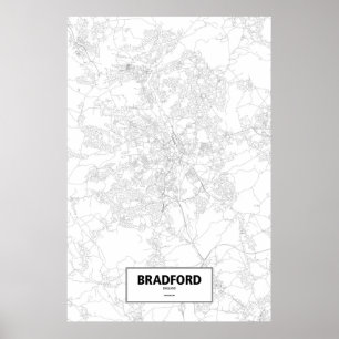 Bradford, England (schwarz auf weiß) Poster