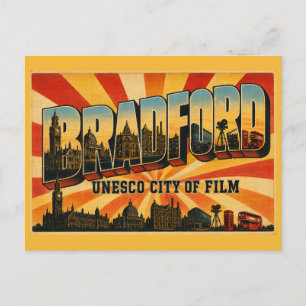 Bradford England UNESCO Filmstadt Vintage Postkarte