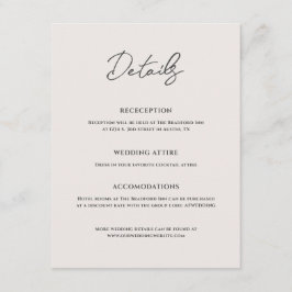Bradford Modern Wedding Begleitkarte