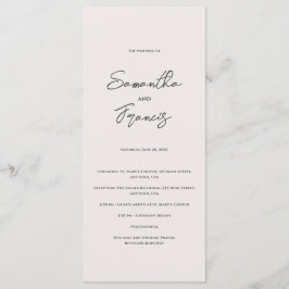 Bradford Modern Wedding Programm