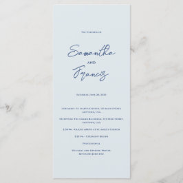 Bradford Modern Wedding Programm