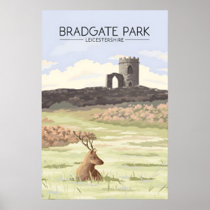 Bradgate Park Leicestershire Reiseplakat Poster
