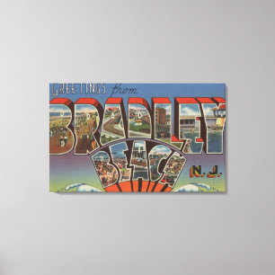 Bradley Beach, New Jersey - Große Buchstabenszenen Leinwanddruck