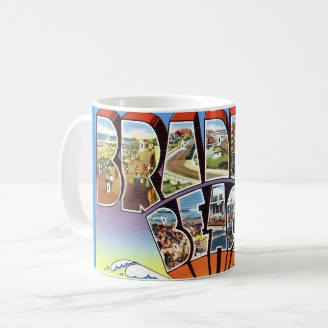 Bradley Beach NJ Postkarte Kaffeetasse (Vorderseite Links)