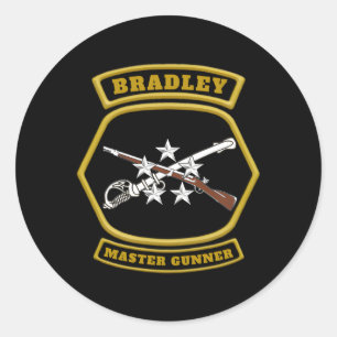 Bradley Master Gunner Emblem Runder Aufkleber