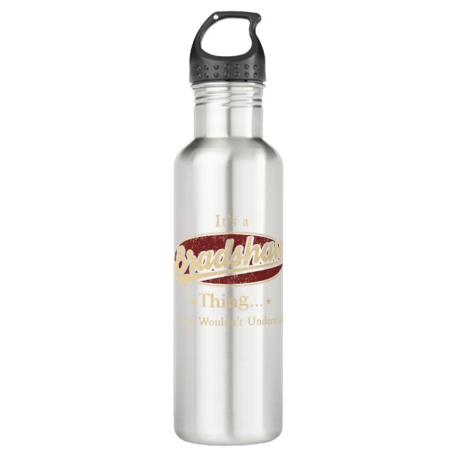 BRADSHAW-isolierte Wasserflasche, BRADSHAWwater Edelstahlflasche (Vorderseite)
