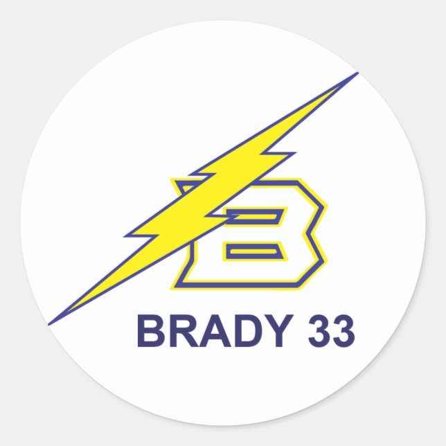 BRADY 33 RUNDER AUFKLEBER (Vorderseite)