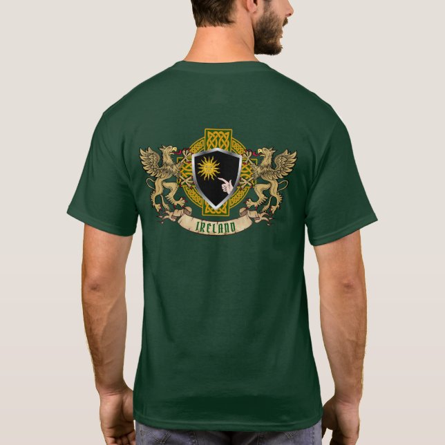 Brady Irish Shield & Griffins Personalisiert T-Shirt (Rückseite)