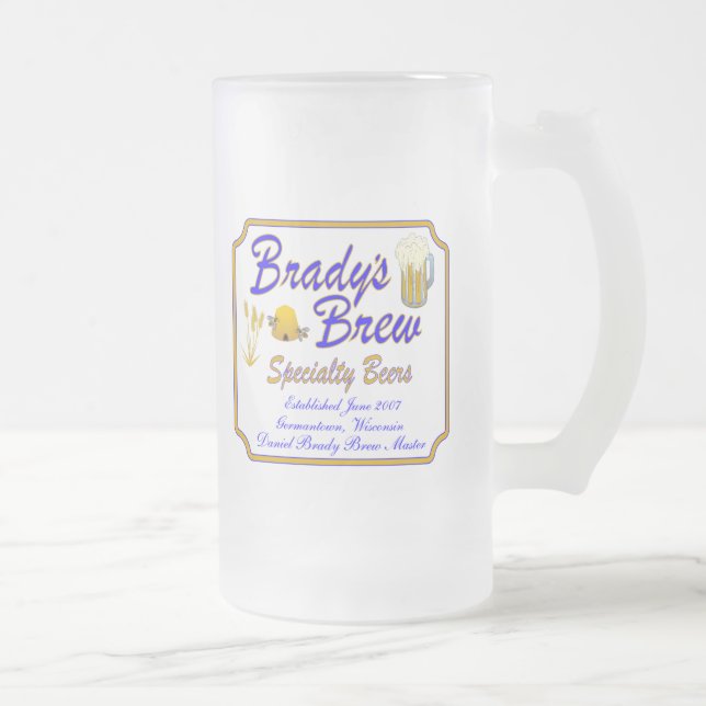 Bradys Brew-Bier-Tasse Mattglas Bierglas (Rechts)