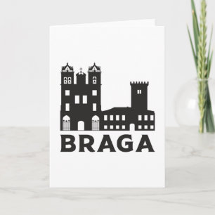 Braga Portugal City Skyline Stadtbild Geschenk Ide Karte