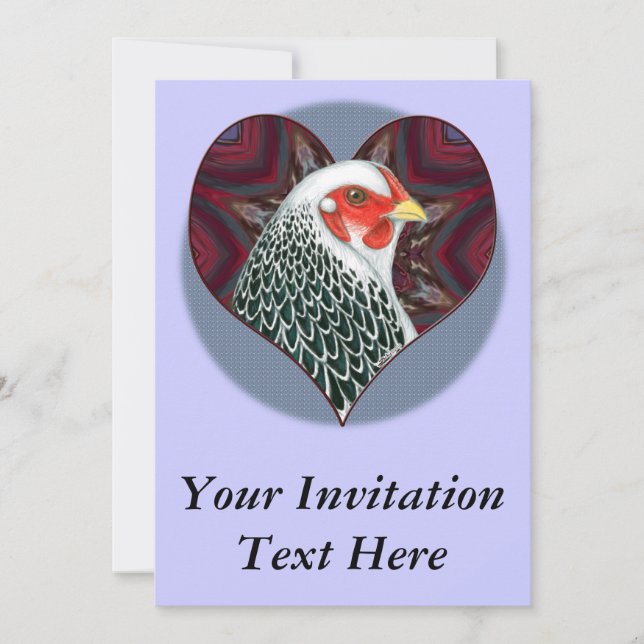 Brahma Hen Heart Einladung (Vorderseite)