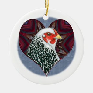 Brahma Hen Heart Keramikornament