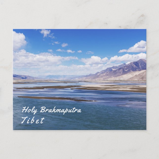 Brahmaputra Fluss- und Berglandschaft - Tibet Postkarte (Vorderseite)